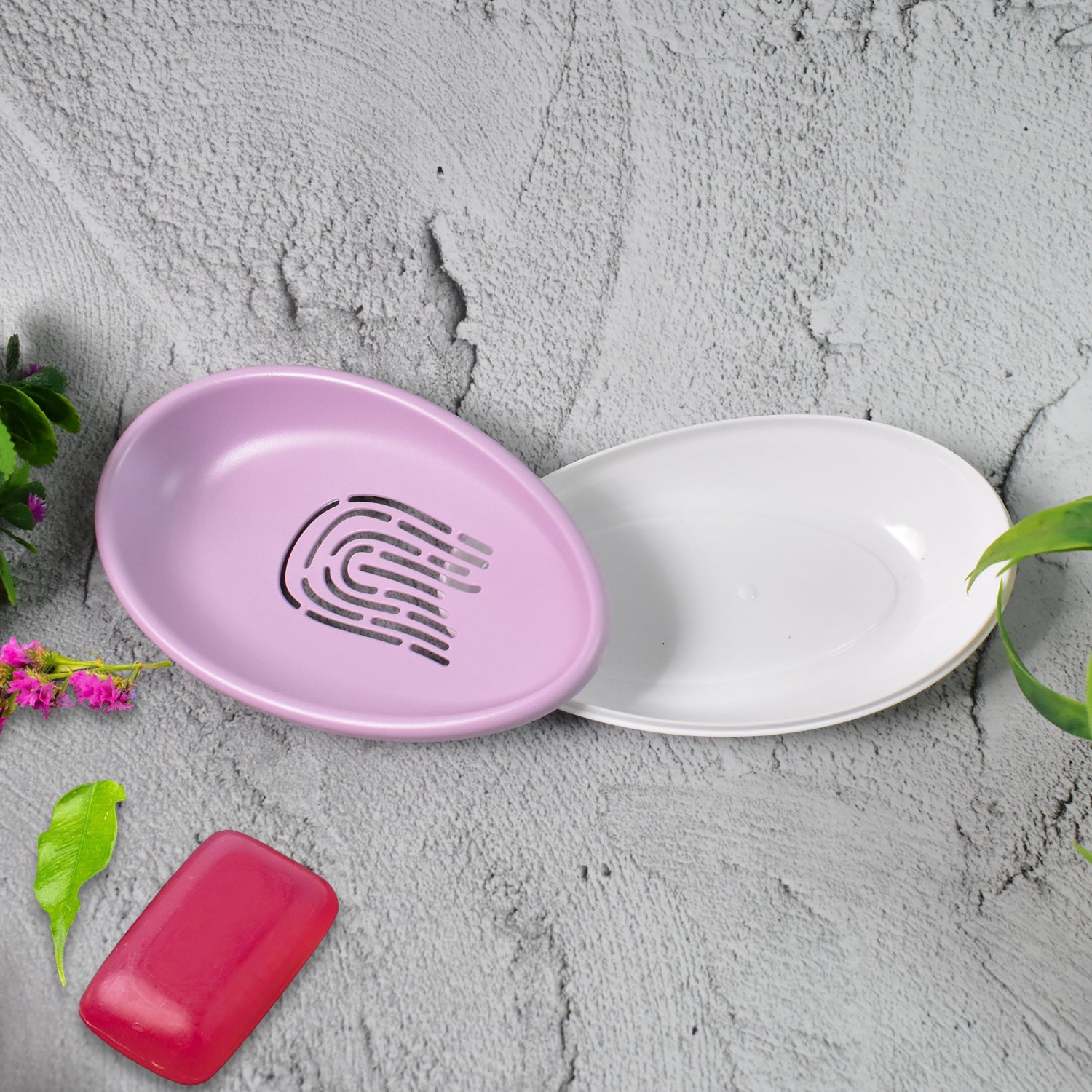 Plastic Soap Dish With Drain Soap Holder Double-layer (1 Pc) Wukusy