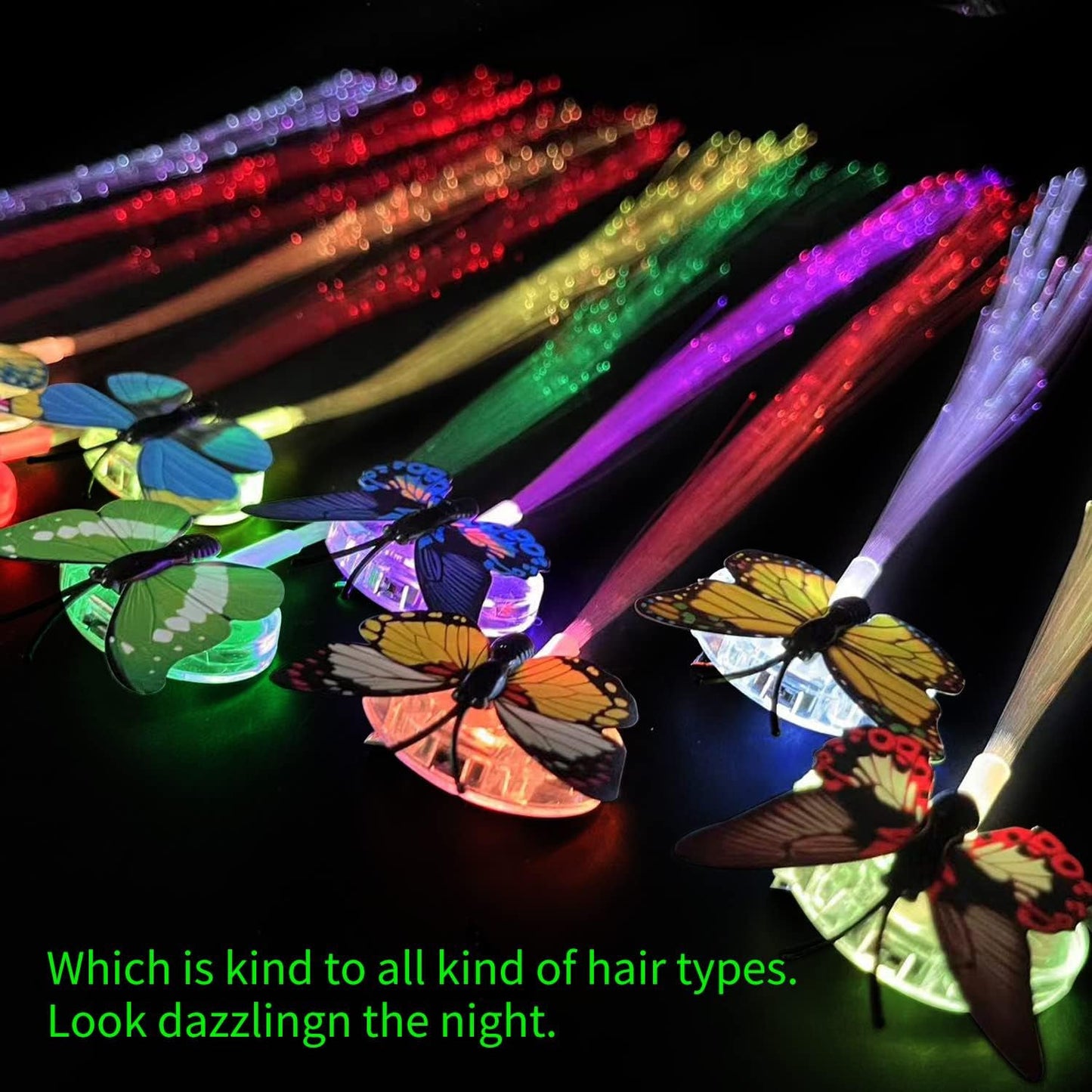Led Butterfly Hair Braid Clip (Mix Color 1 Pc) Wukusy