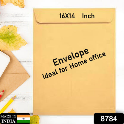 8784 Kraft Envelopes 16 X 14 Inch Brown Envelopes Envelopes Card Envelopes Kraft Paper Envelopes Invitation Envelopes Postcard Envelopes Quick Self Seal Stationery For General Office (1 Pc ) Wukusy