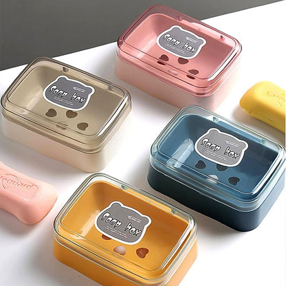 Plastic Soap Dish Portable Plastic Self Draining Soap Holder (1 Pc  Mix Color) Wukusy