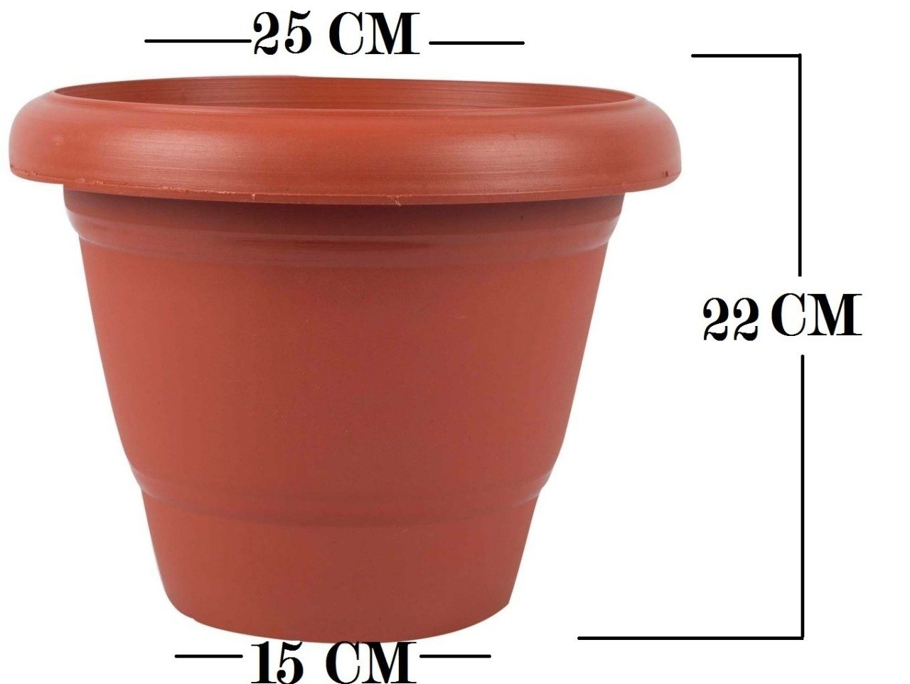 0822 Garden Heavy Plastic Planter Potgamla  (Brown Pack Of 1) Wukusy