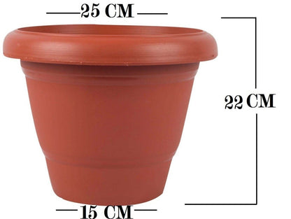 0822 Garden Heavy Plastic Planter Potgamla  (Brown Pack Of 1) Wukusy