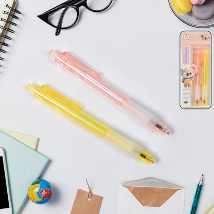 Lightweight Ball Point Pen Smooth Writing Black Ball Pens (2 Pc Set) Wukusy