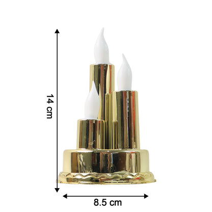 Led Flameless Candle Lamp With Triple Candle Design (1 Pc)
