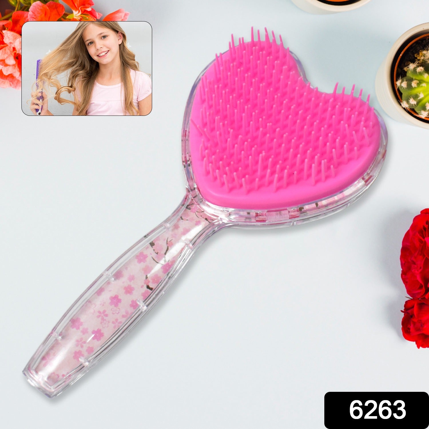 Heart Shape Hair Brush Massage Shower Comb (1 Pc) Wukusy
