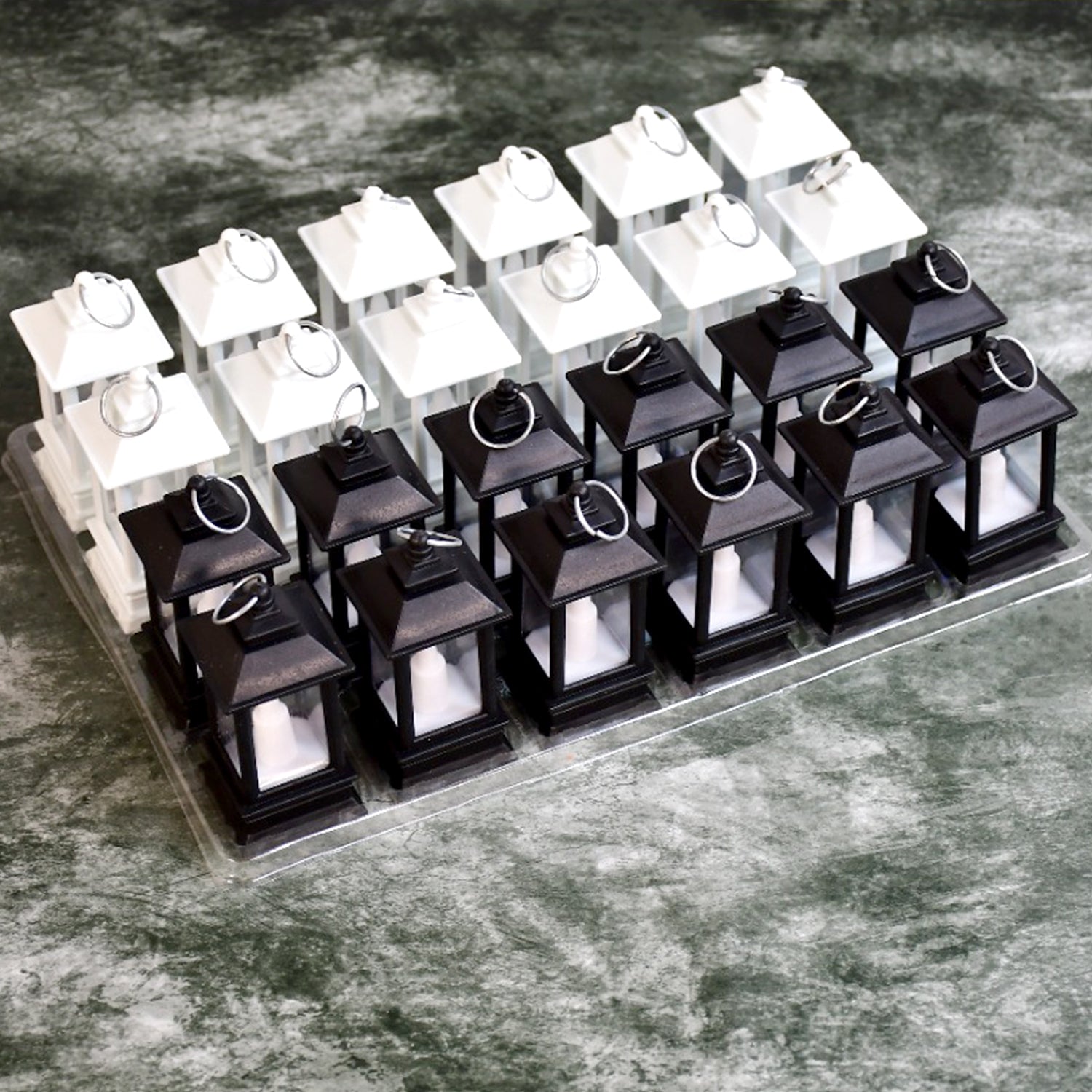 6555 Classic Style Lantern With Artificial Rustic Battery-operated Flameless Candle Light For Home Decoration - Good For Indoor  Outdoor Use (Pack Of 24) Wukusy