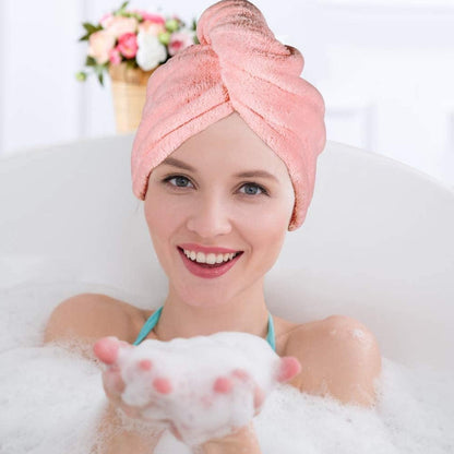 Microfiber Hair Wrap Towel Cap (1 Pc  63x23 Cm   Mix Color) Wukusy