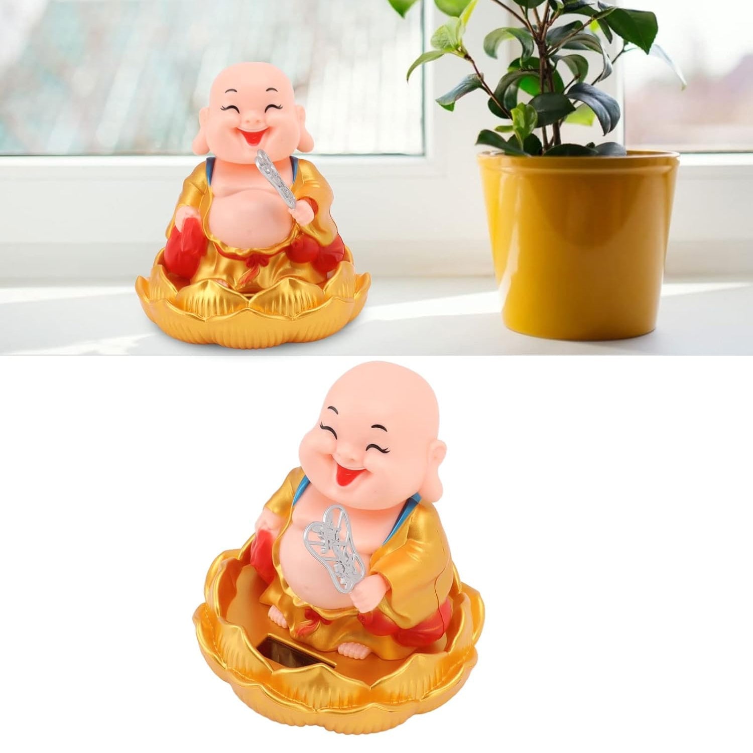 Solar Power Moving Buddha Car Ornament (1 Pc) Wukusy