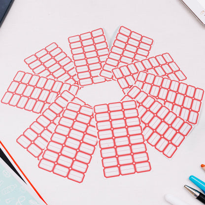 Multipurpose Blank Label Sticker Sheets Red Border Self-adhesive Writable Stickers For Bottles (50 Sheet) Wukusy