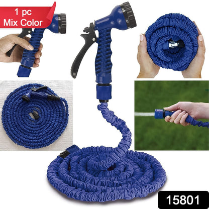 Expandable Magic Garden Hose With Spray Gun Approx 4 Metre Pipe (1 Set  Mix Color) Wukusy