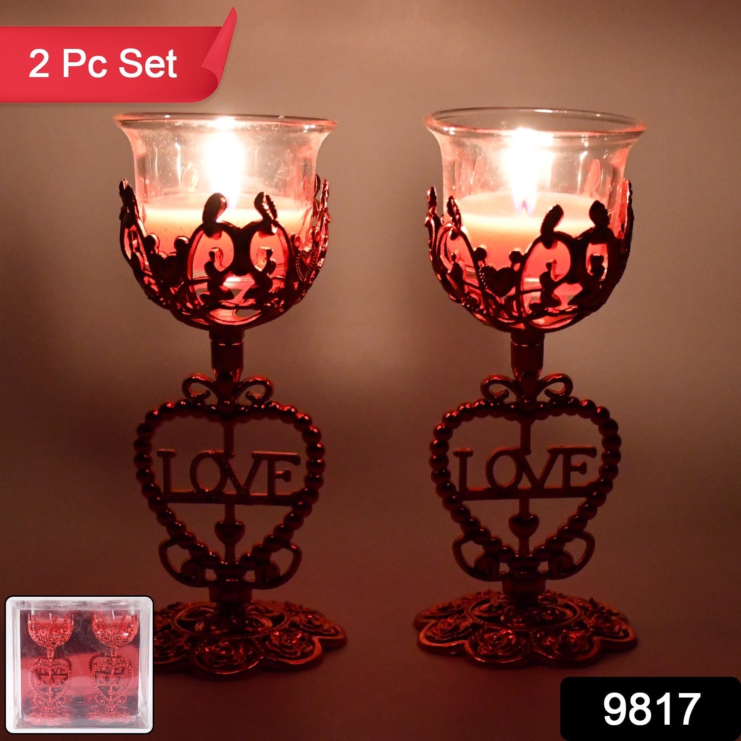 Tea Lights Holder Candle Stand (2 Pc Set) Wukusy
