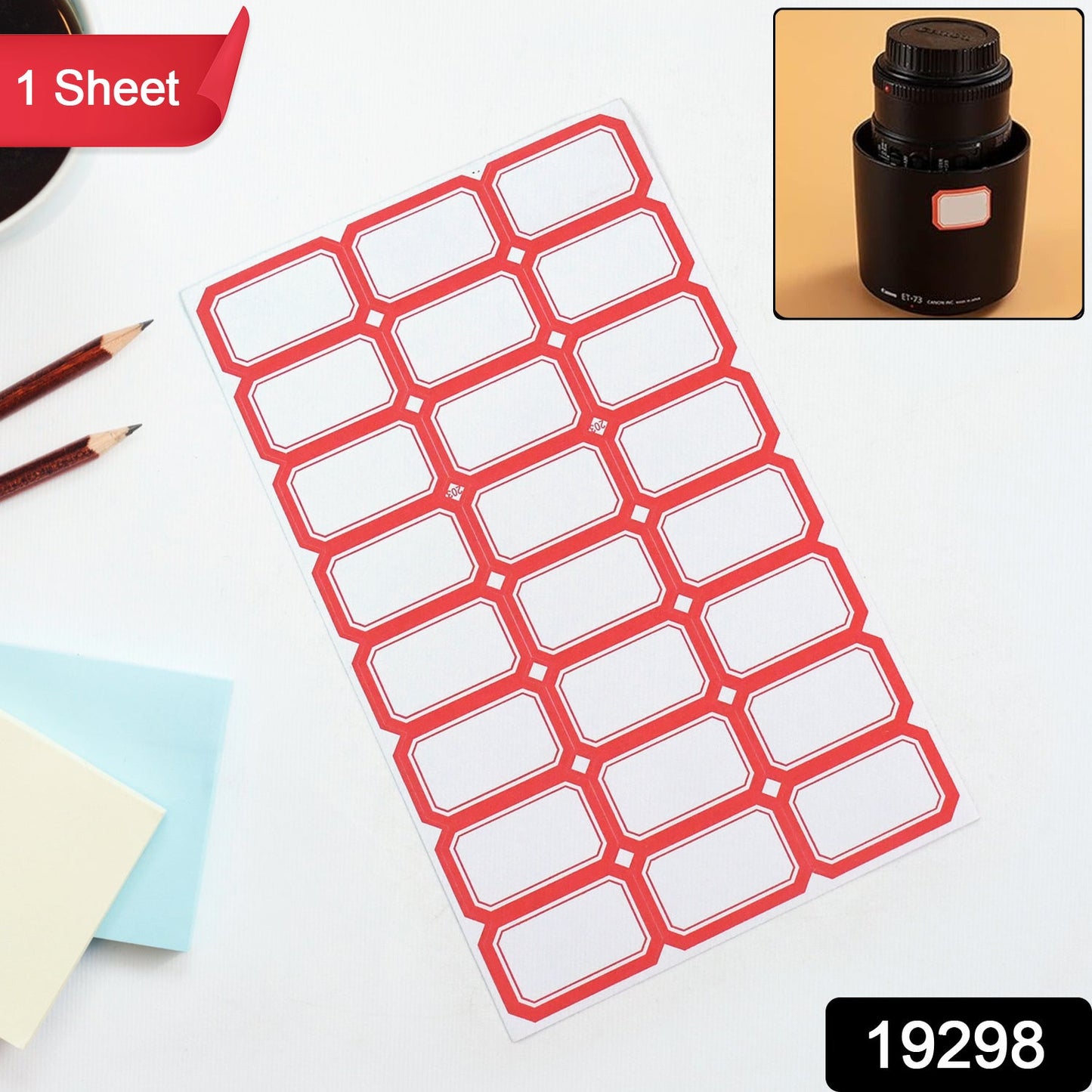 Multipurpose Writable Blank Label Sticker Sheets (1 Sheet) Wukusy
