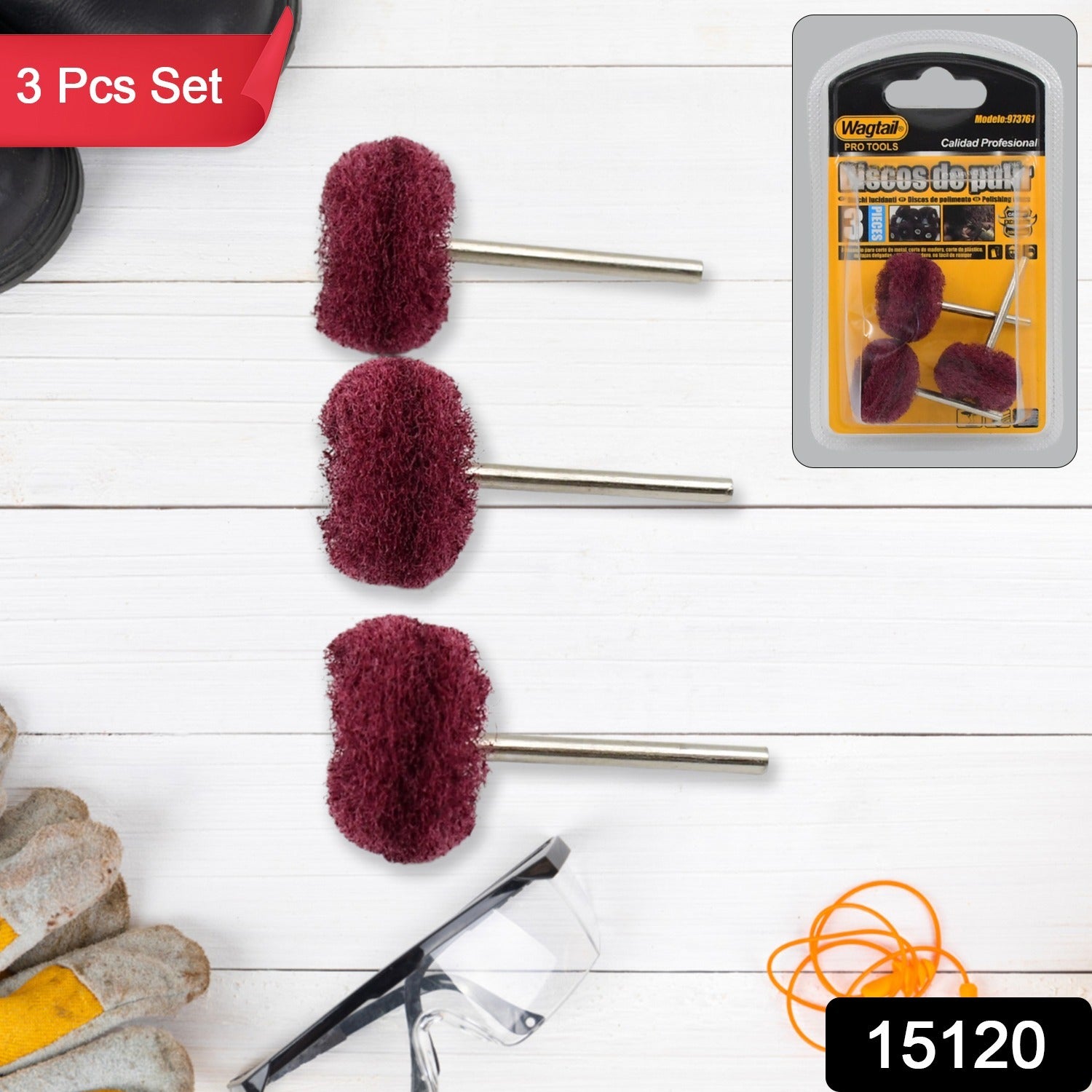 Abrasive Buffing Polishing Wheel Set (3 Pcs) Wukusy