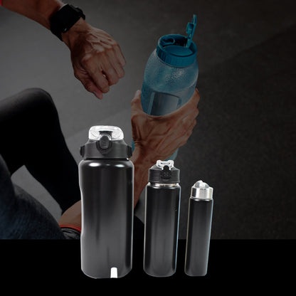 3 In 1 Stainless Steel Insulated Water Bottle Double Wall Vacuum (3 Pcs Set  Different Size) Wukusy