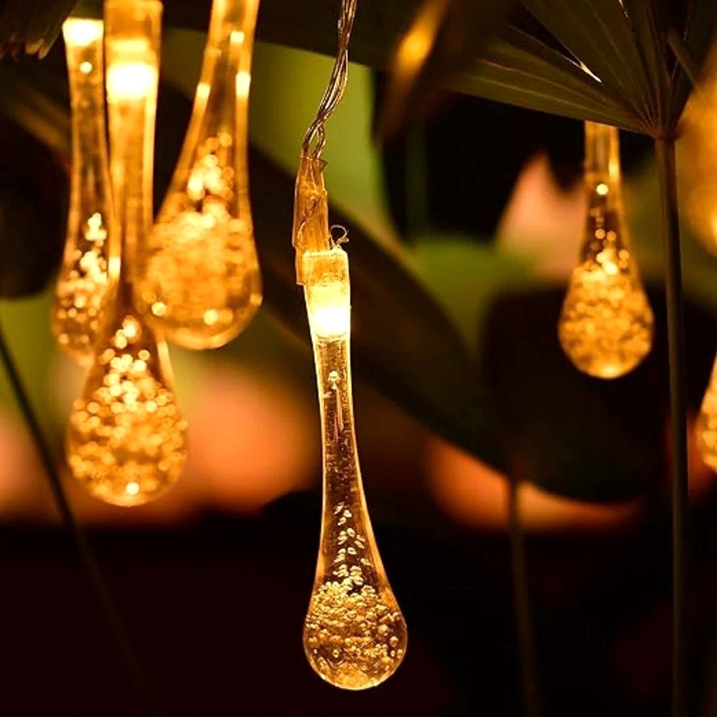 Decorative Led Lighting Chain With Crystal Water Drop Bulbs Approx 3 Mtr (1 Pc) Wukusy