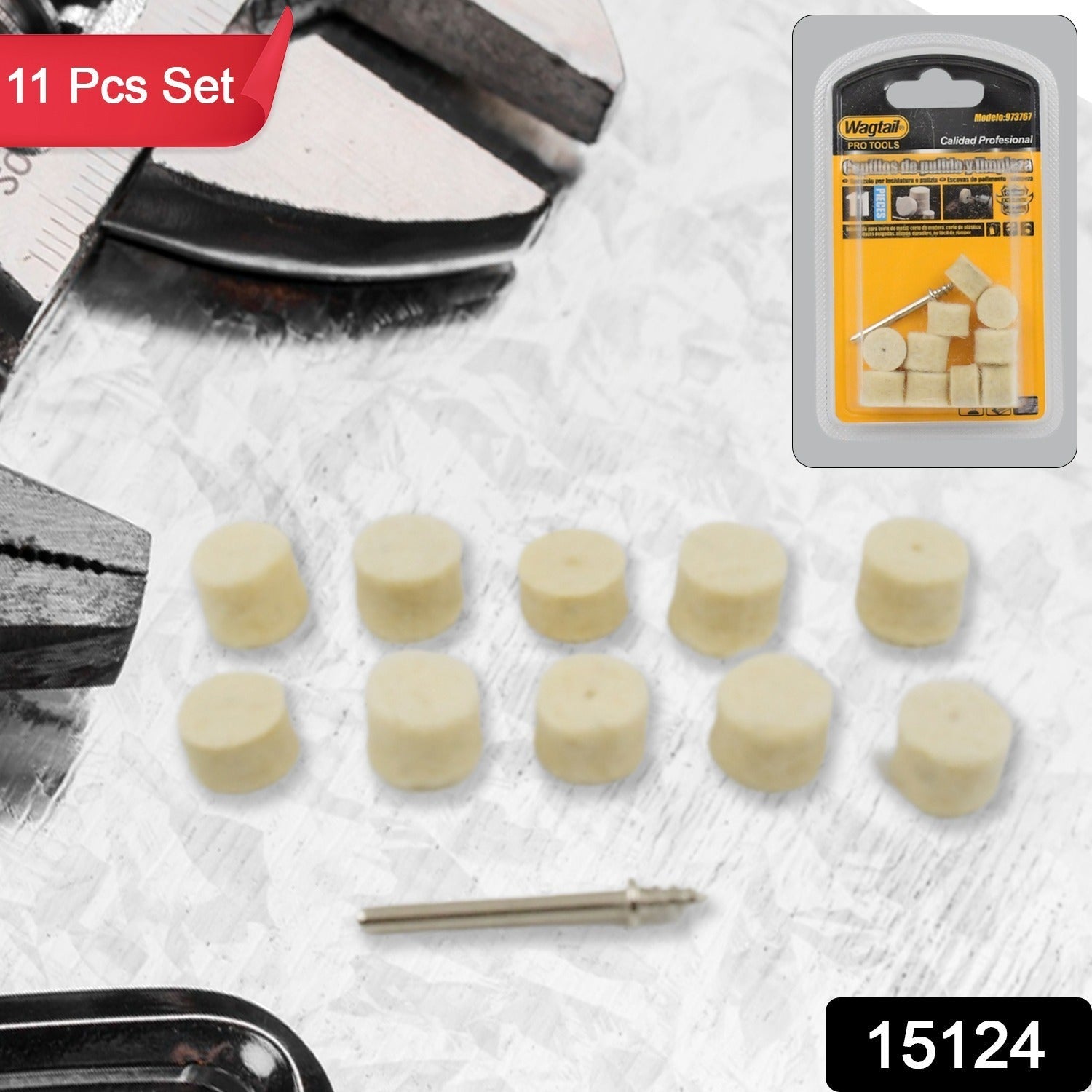 Rotary Tool Accessory Wool Felt Polishing Pad Felt (11 Pcs Set) Wukusy