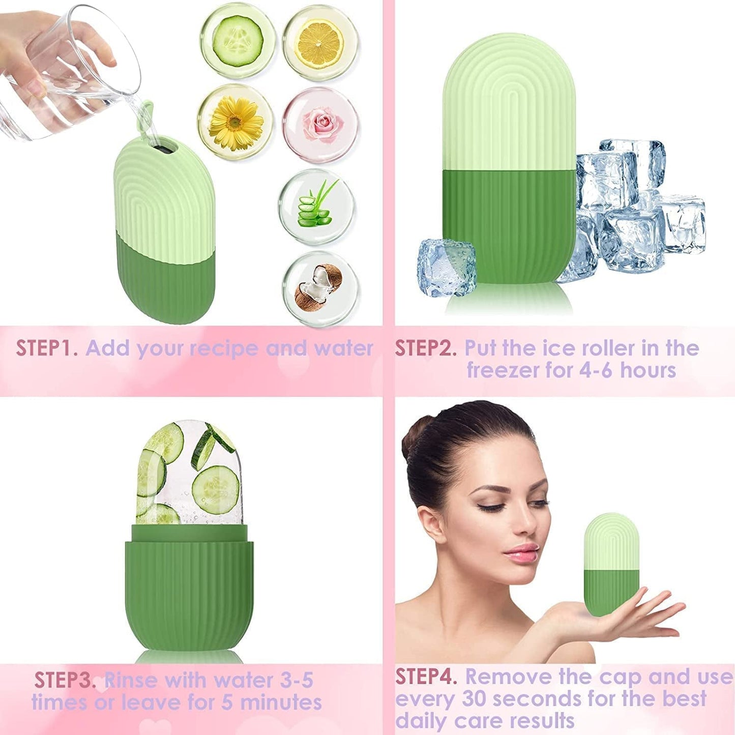 1224a Beauty Ice Roller For Face  Eye Reusable Face Rollers Facial Roller Box Wukusy