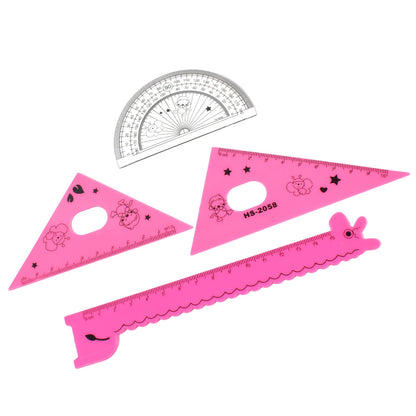 Cute Cartoon Giraffe Ruler  Scale Meter Ruler  Triangle Ruler (4 Pc Set) Wukusy