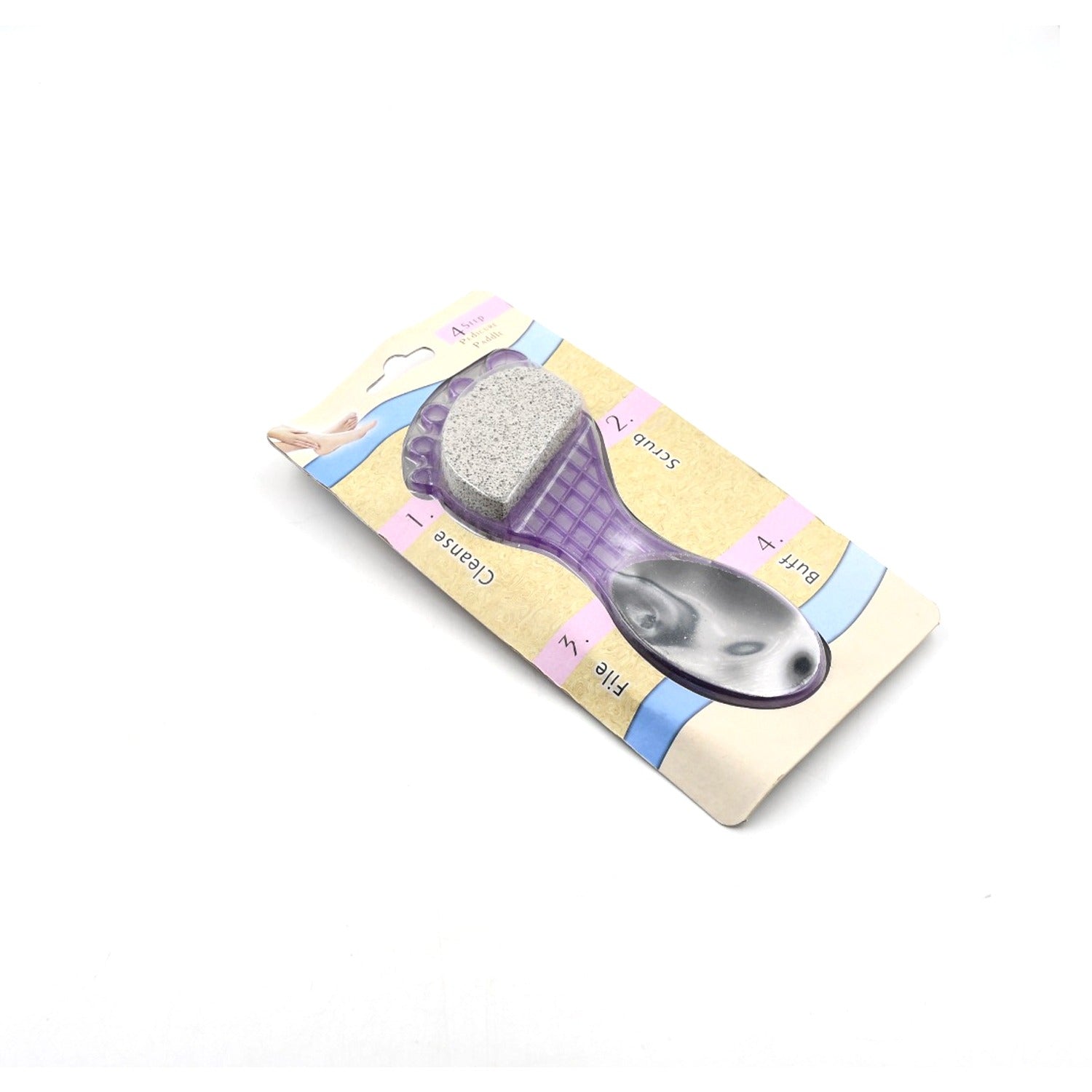 6993  4 In 1 Pedicure Tool For Rough  Dry Feet Dual-sided With Pumice Stone Soft Brush Steel Scrubber  Emery File Softens Hard Foot Corns  Calluses Cleanses  Smoothens Dull Feet Wukusy