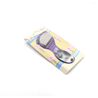 6993  4 In 1 Pedicure Tool For Rough  Dry Feet Dual-sided With Pumice Stone Soft Brush Steel Scrubber  Emery File Softens Hard Foot Corns  Calluses Cleanses  Smoothens Dull Feet Wukusy