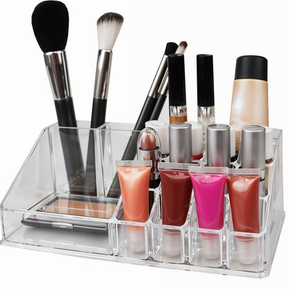 6282 16 Compartment Cosmetic Makeup Jewellery Lipstick Storage Organiser Box Cosmetic Storage Box Make-up Lipstick Organizer  Lipstick Holder Case  Transparent Wukusy