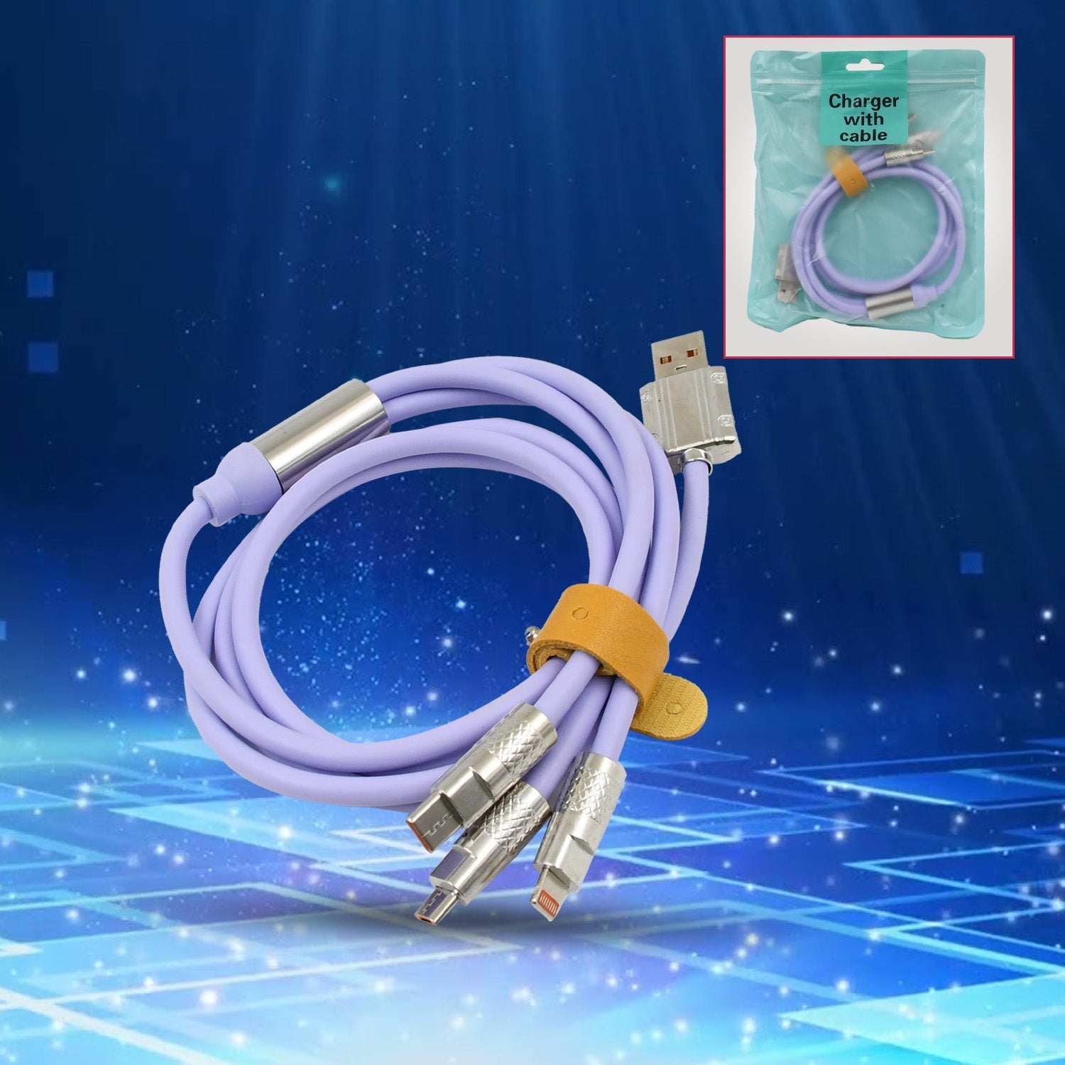 3 In 1 Multi Super Fast Charging Cable (1 Pc) Wukusy