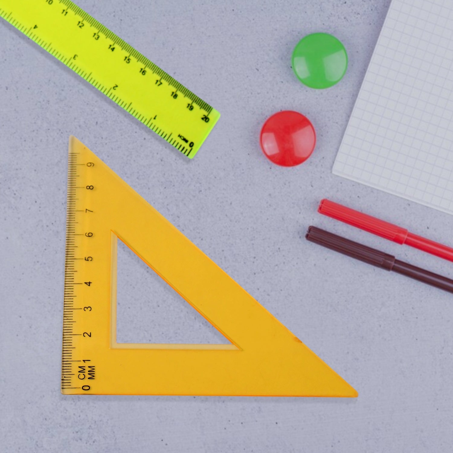 4-piece Geometry Set Triangle Ruler Protractor Straight Ruler Wukusy