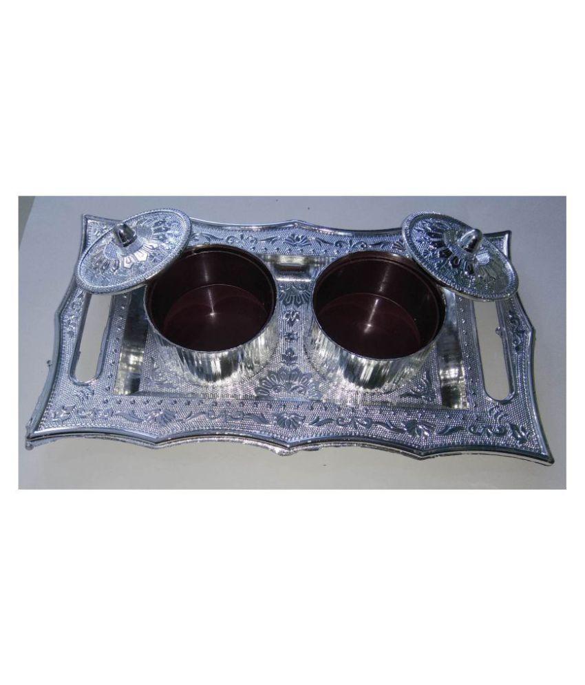 2227 Multipurpose Decorative Multi Storage Mukhwas Daniserving Tray Wukusy