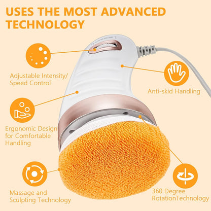 7293 Body Massager Shaping Machine  Body Sculpting Massager With 3 Washable Pads Adjustable Speeds  Electric Handheld Massager For Belly Waist Legs Arms Butt (1 Pc) Wukusy