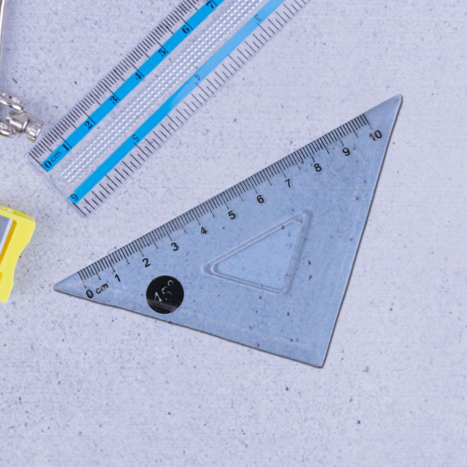 Transparent Plastic Set Square Ruler Kit (3 Pc) Wukusy