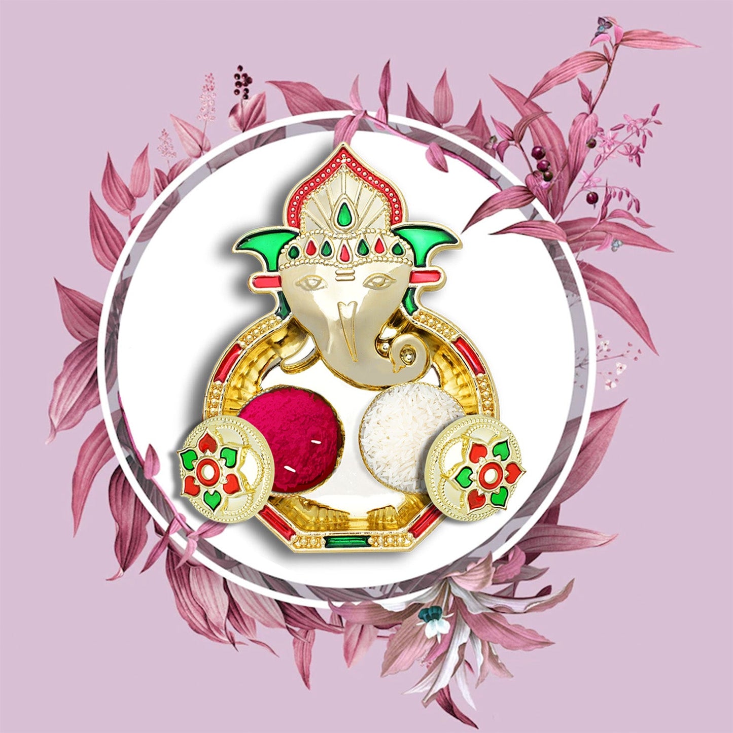 5998 Ganesha Shaped Haldi Kumkum Thali Holder Pooja Return Gift Indian Housewarming Gifts Shivratri Wedding Favor Navarathri Favors Baby Shower Janmashtami Rakasha Bandhan Special Wukusy