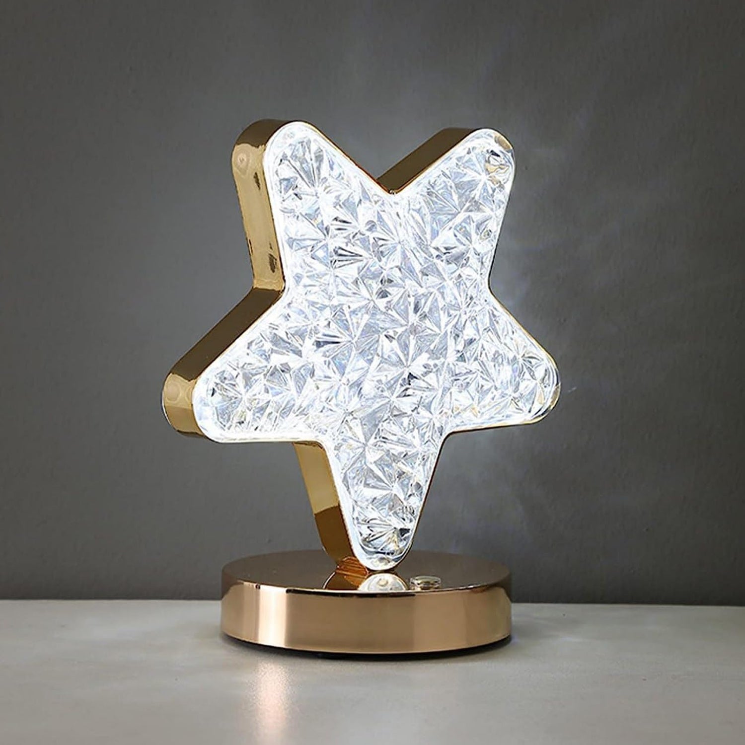 12571 Star Shape Crystal Diamond Lamp Cordless Luxury Lamp With Usb Rechargeable 3-way Dimmable  Touch Control Decorative Nightstand Lamp For Bedroom Living Room Party Restaurant Decor (1 Pc ) Wukusy