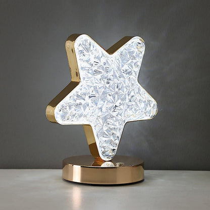 12571 Star Shape Crystal Diamond Lamp Cordless Luxury Lamp With Usb Rechargeable 3-way Dimmable  Touch Control Decorative Nightstand Lamp For Bedroom Living Room Party Restaurant Decor (1 Pc ) Wukusy