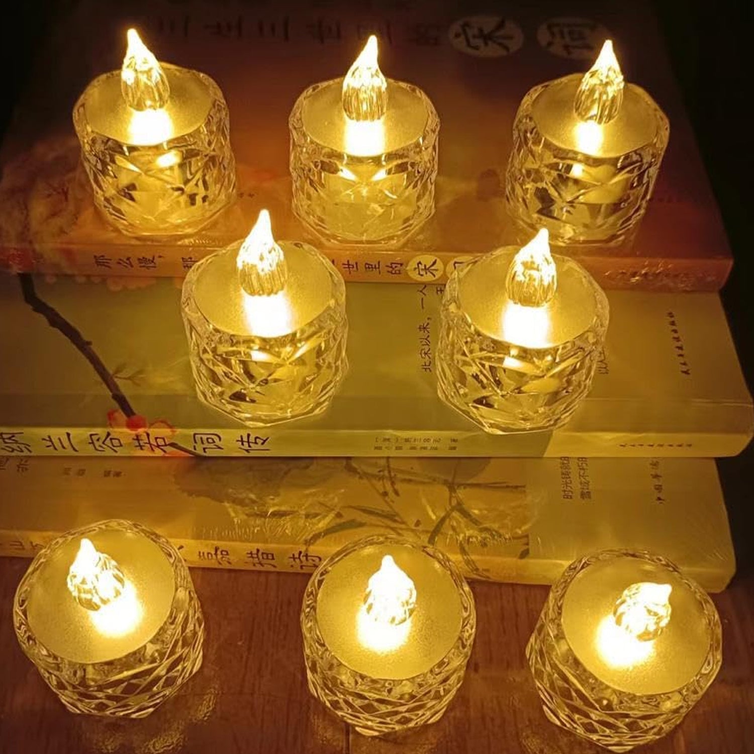 24 Pcs Flameless And Smokeless Decorative Acrylic Candles Transparent Led Tea Light Candle For Gifting House Diwali Christmas Festival Events Decor Candles Wukusy