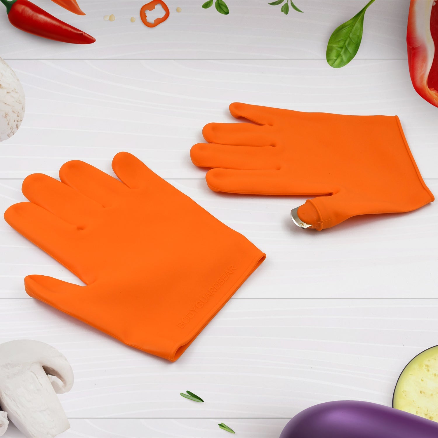 Gloves Silicone Thumb Knife Finger Protector Gears Cutting Vegetable Harvesting Knife Wukusy