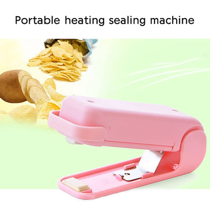 Mini Sealing Machine Plastic Bag Sealer Portable Mini Super Seal Packing Plastic Bag Tool Sealing Machine Hand Held Heat (1pc) Wukusy