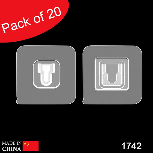 1742 Magic Adhesive Plastic Wall Hooks Heavy Duty Hooks (Pack Of 20) Wukusy