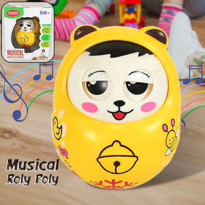 1935 Musical Roly Poly Toys For Baby  Push And Shake Wobbling Toy With Music  Tumbler Doll Toy For Babies  Sound Balancing Doll Toys For Baby Boys Girls 8+ Months Multicolor (1 Pc) Wukusy