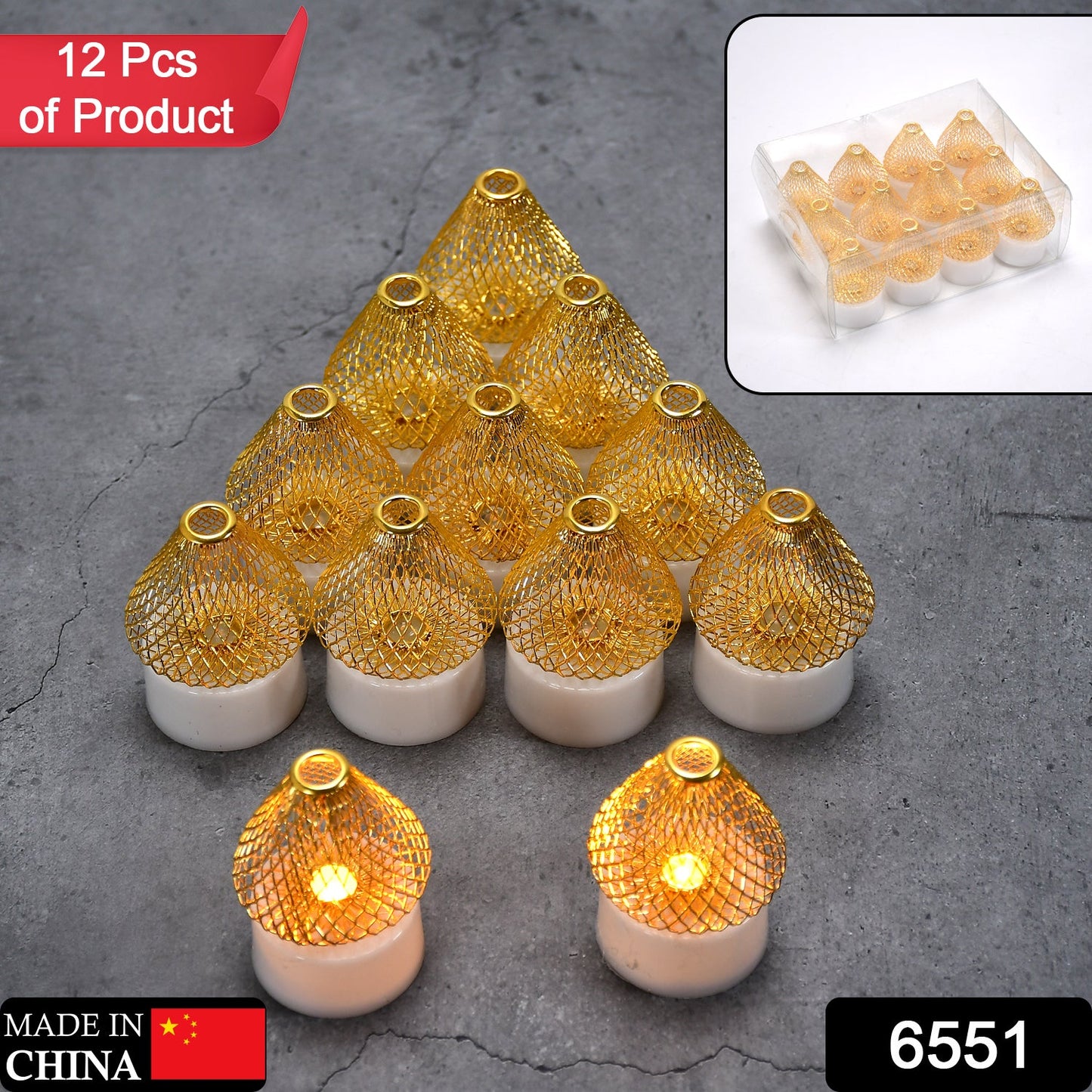 6551 12pcs Flameless And Smokeless Decorative Candles Acrylic Led Tea Light Candle For Gifting House Light For Balcony Room Birthday Christmas Festival Events Decor Candles (12 Pieces) Wukusy