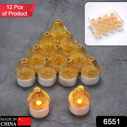 6551 12pcs Flameless And Smokeless Decorative Candles Acrylic Led Tea Light Candle For Gifting House Light For Balcony Room Birthday Christmas Festival Events Decor Candles (12 Pieces) Wukusy