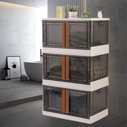 Plastic Folding Wardrobe Storage Organizer (3 Layer  1 Pc) Wukusy