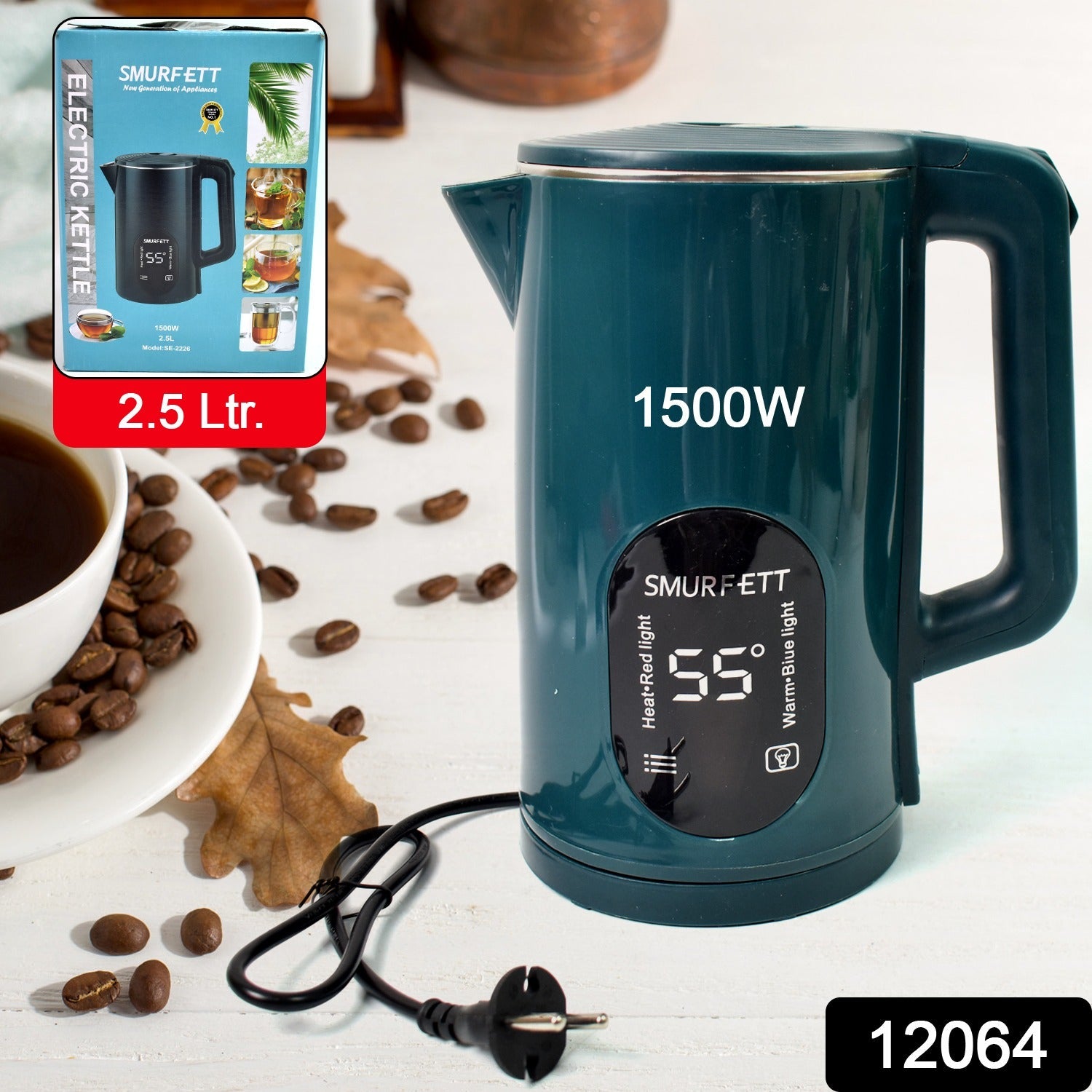 Temperature Display Electric Kettle 55 Degrees Constant Temperature Electric Kettle  (1500w 2.5 Ltr.  1 Pc) Wukusy