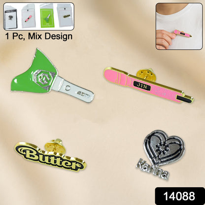 Stylish Metal Badge Pin  Single Piece (Random Design) Wukusy