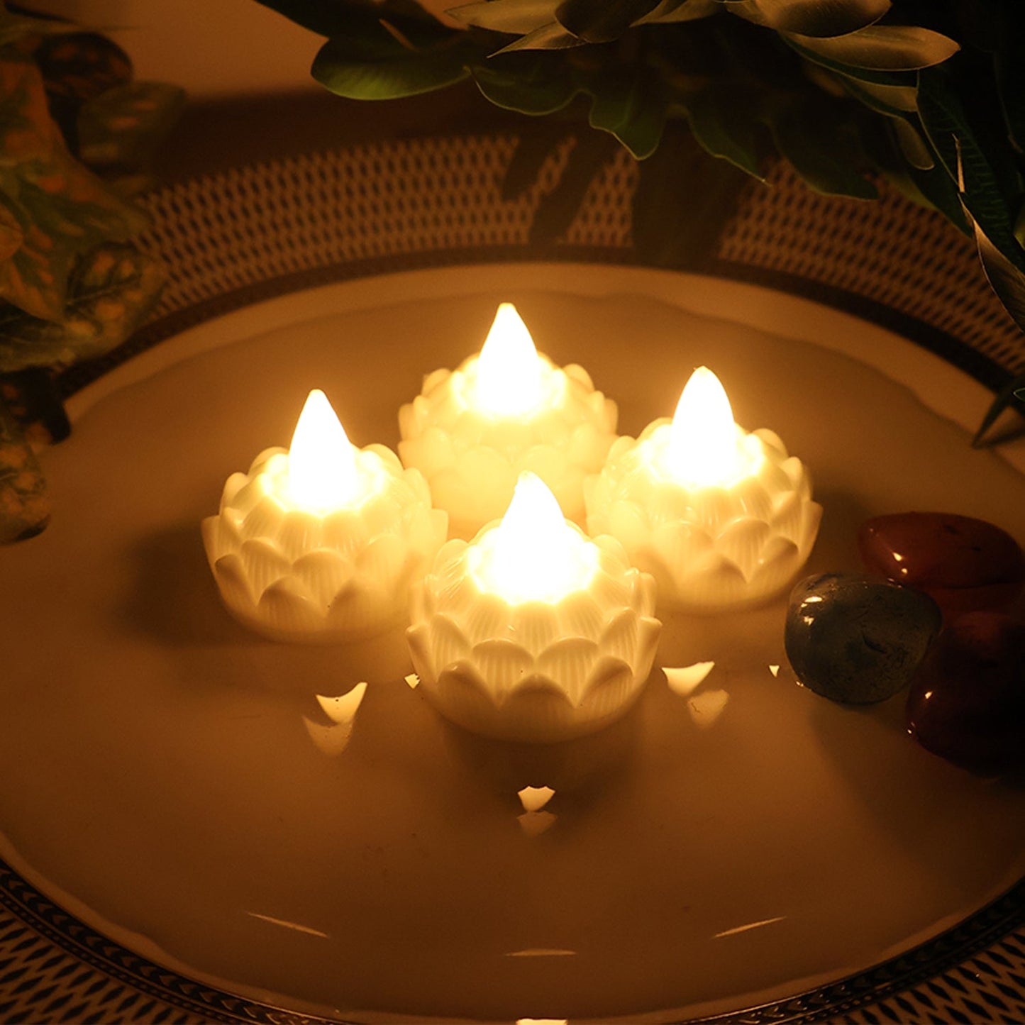 Led Floating Lotus Water Sensor Candles (12 Pc) Wukusy