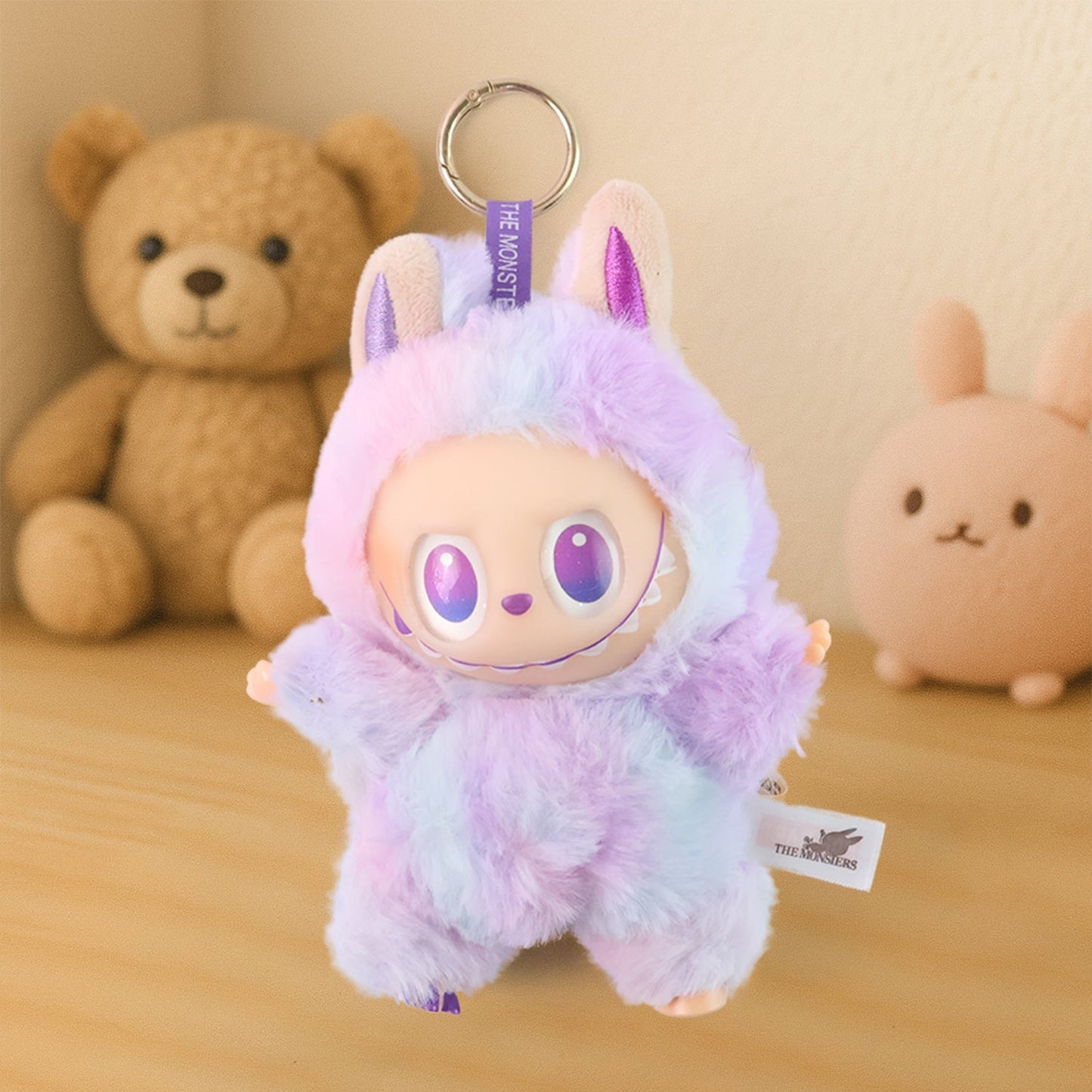 Light Purple Plush Toy Cartoon Keychain With Hook Colorful Light Purple (1 Pc) Wukusy