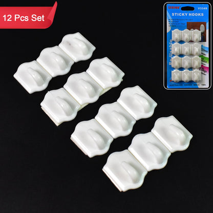 Small Adhesive Hooks For Wall Hanging Adhesive Hooks (12 Pcs Set) Wukusy