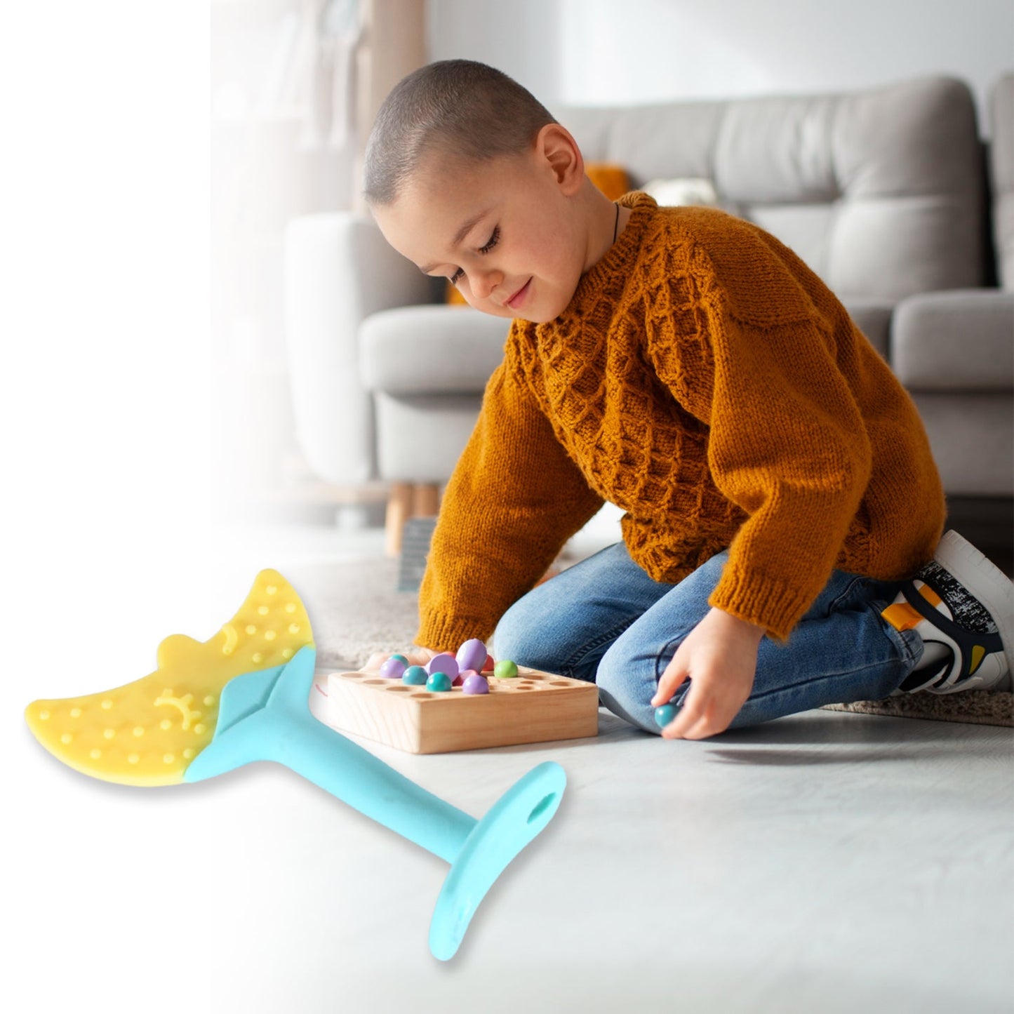 Baby Silicone Teether Fruit Teether For Toddlers100 Food Grade Silicone Teether Non-toxic  Latex Free Suitable For Kids Above 3 Months Moon Shape(1 Pc) Wukusy