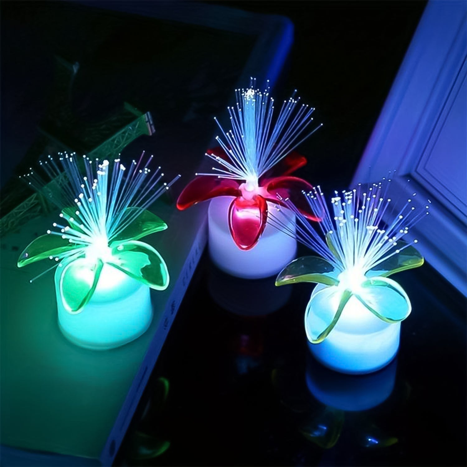 6237 Fiber Optic Light Mini Color Change Led Table Centerpieces  Light Up Candle - Pack Of 12 Wukusy