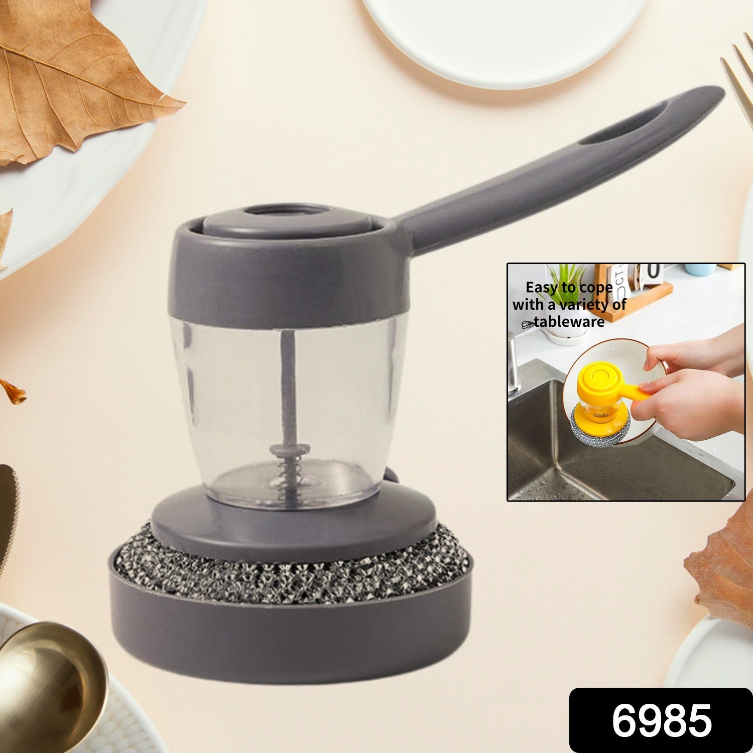 Handheld Soap Dispenser With Scrub (1 Set) Wukusy