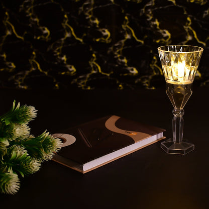 6610 2in1 Transparent Mini Crystal Table Lamp With Reflection Light Wukusy